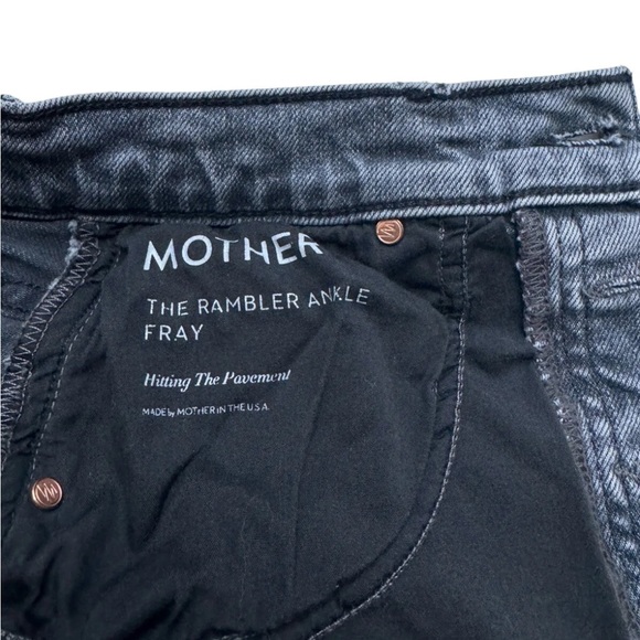 Mother Superior The Rambler Ankle Fray Straight Jeans Hitting The Pavement Sz 24 - Picture 10 of 11